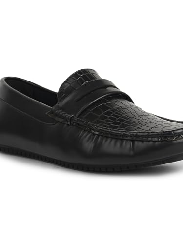 Image of Bata 8516: Ben Plain E Black Loafer Slip-On Casual Shoes for Men