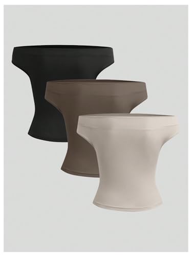 SOLY HUX Women's 3 Piece T Shirt Off The Shoulder Ruched Tee Short Sleeve Fitted Summer Tops2