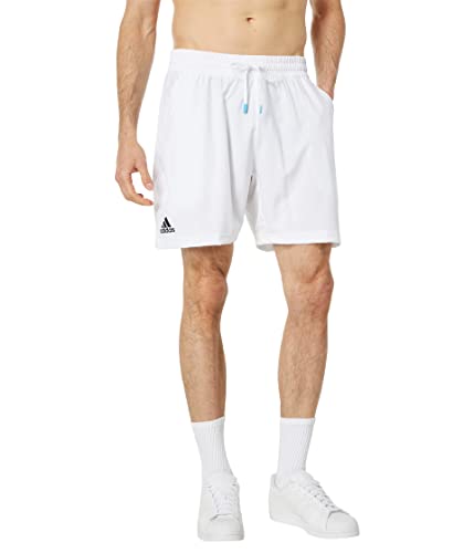 adidas Men's Tennis Melbourne Ergo 7 Inch Shorts, White/Black, X-Large