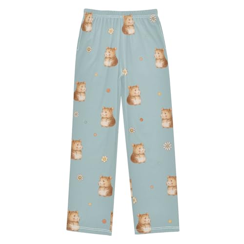 Boys' Pants Cute Vintage Hamster Long Bottoms Jogger Pants Elastic Waist Trousers with Pockets S-XL