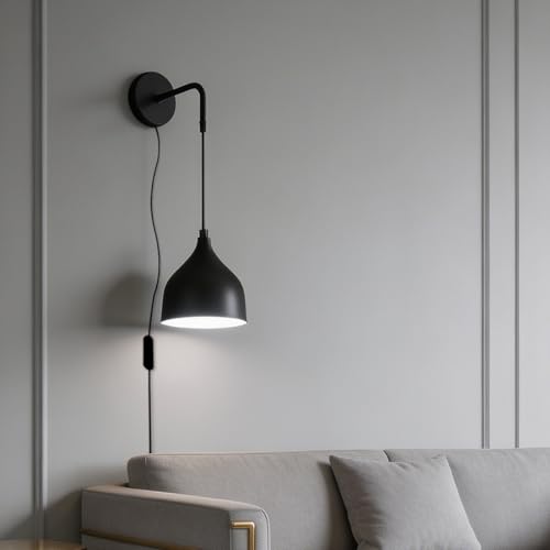 Iluminación de pared con enchufe e interruptor estilo retro 7