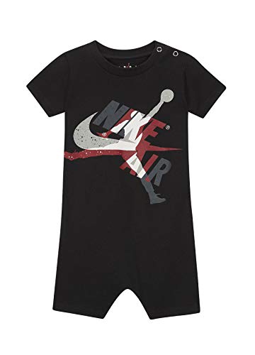 Image of Nike Baby Boys Dri-FIT Logo Raglan Romper (Black(557112-023), 6 Months)