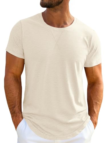 Image of UNCLECAT Mens Short Sleeve T-Shirts Crew Neck Casual Shirt Summer Classic Basic Lightweight Fashion Tees