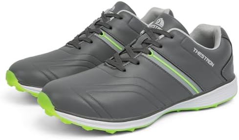 Waterproof Golf Shoes for Men, Spikeless Golf Sport Training Snea...