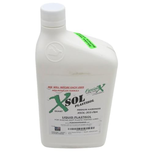 X-SOL Plastisol Soft Plastic Fishing Lure Making Resin - 1 Quart - Clear (Medium)