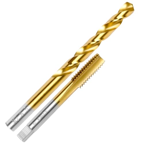 Image of M10x1.5 Tap and 8.5mm Drill Bit Kit, M2 HSS Metric Drill and Tap Set, Combination of Drill and Tap Kit for Metal