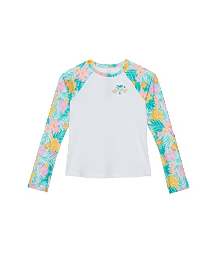 Billabong Girls' Mermaid Feels Long Sleeve Rashguard, White, 8
