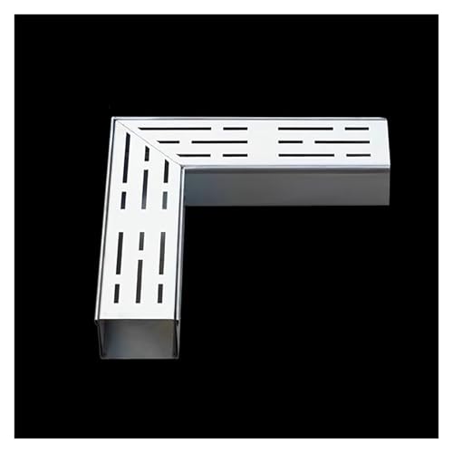 Canale di drenaggio in Acciaio Inox - Un Sistema di drenaggio scanalato con griglia e Gomiti a 90 Gradi, Adatto per sistemi di drenaggio scanalati Sottili e Stretti nel Terreno di Un Cortile