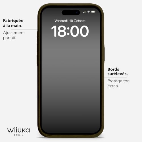 Housse cuir iPhone 17 Pro Max vert olive vintage au charme authentique - 4