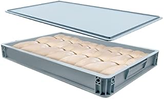 U F M L Stackable Pizza Bread Dough Tray Box 15 Litre and 60x40x7.5 CM (LxWxH) With Airtight Lid Food Grade, Premium Plastic Tray Box For Proofing Dough!