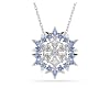 Swarovski Magic pendant and brooch, Snowflake, Blue, Rhodium finish