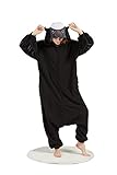 Fandecie Adult Animal Onesie One Piece Pajamas Halloween Christmas Costume Cosplay Sleepwear Homewear for Women and Men,Honey Badger Onesie