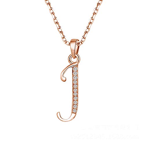 A-Z 26 Letters Pendants Cubic Zirconia Tiny Initial Necklaces for Women Girls CZ Alphabet Letters Necklace Valentine Festive Jewelry Gift