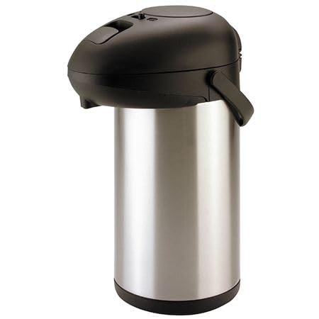 Acense Stainless Steel Airpot Hot Cold Water Tea Coffee Dispenser, Satin Finish (5 Litre)