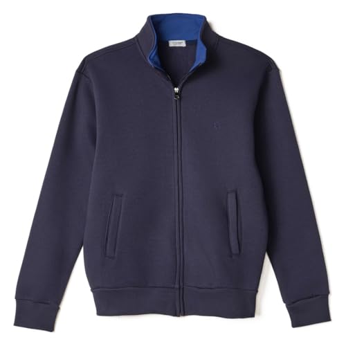 Coveri Felpa Uomo Aperta Senza Cappuccio Zip Intera Invernale Felpata con Tasche Pesante (M - Blu)