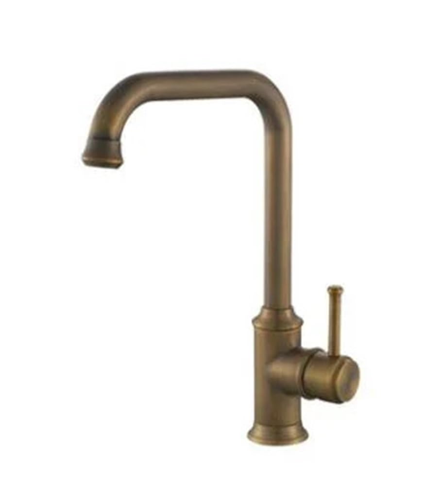 Blyqxs One Color Basin Faucets Antique Color Brass Bathroom Faucets Hot And Cold Water Mixer Tap Contemporary Mixer Tap B516(High Brass)