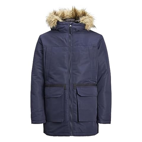 JACK & JONES Men's Jjewing Parka in Navy Cover