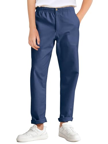 Image of Haloumoning Boys School Uniform Chino Pants Kids Twill Pants 5-14 Years