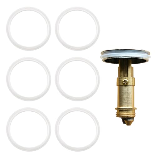 Juntas tóricas de goma para fregadero – 6 juntas de arandela de tapón desplegable de 38 mm, sello de tapón de baño de repuesto para tapón de drenaje de fregadero de tipo empuje, tapones de metal para