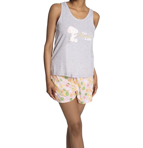 Pyjama Peanuts femme contre la chaleur nocturne ensemble short réglable