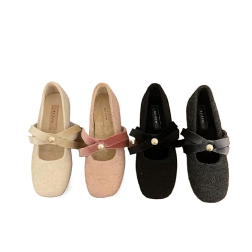 Women's Fashionable Bowknot Design Suede Flat Shoes, Casual Comfy Comfort Comfortable Round Toe Shoes for Daily Wear, Ballet, Lightweight Breathable for All Seasons