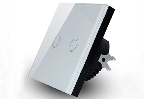 Weiße Kristallglas-Touch-Panel-Schalter mit der Fernbedienung 2Gang 1Way