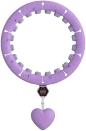 Hrzisdaカウンター付きフラフープ、ウエストエクササイズ、取り外し可能、マッサージ、ミュート (【150斤以内】胴囲65〜90 CM,パープル)