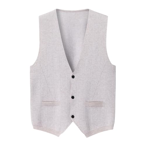 Men's Thick Wool Cardigan Vest Autumn Business Casual V-Neck Suit Knitted Sleeveless Sweater3