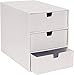 Produktbild BIGSO BOX OF SWEDEN INGRID Schubladenbox für Dokumente und Bürobedarf  Schreibtisch Organizer mit 3 Schubladen  Ablagesystem aus Faserplatte und Papier  weiß