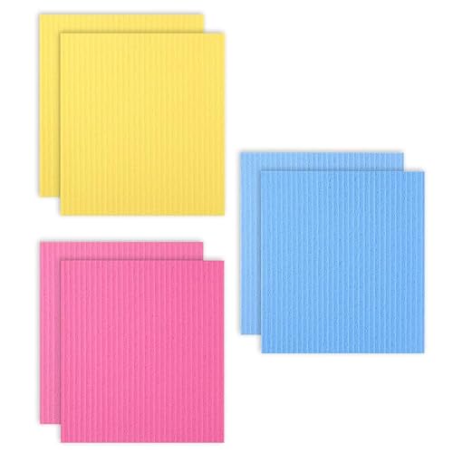 BloomExcellent 6Pcs Eco-Friendly Absorbent Swedish Dish Cloths Sustainable Washable Dishwashing Towels Colorful Sponge Cloth for Kitchen and Household Use BloomExcellent 6Pcs Eco-Friendly Absorbent Swedish Dish Cloths Sustainable Washable Dishwashing Towels Colorful Sponge Cloth for Kitchen and Household Use