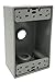 Sealproof 1-Gang 3 1/2-Inch Holes Weatherproof Rectangular Exterior Electrical Outlet Box with 3 Outlet Holes, Three 1/2" Holes, Single Gang, UL Listed