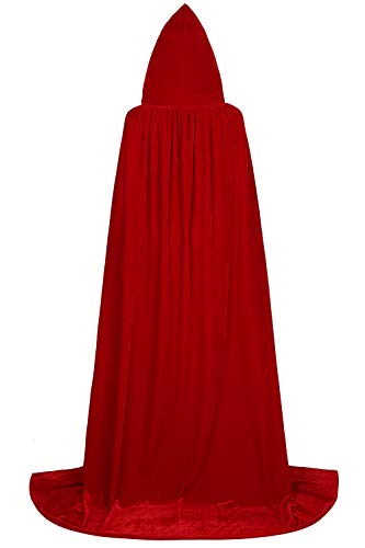 Red Riding Hood Cape Cloak Women Cosplay Hooded Velvet Long Halloween Costumes Y006RS