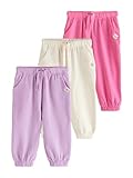NEXT Mädchen Jogginghosen, 3er-Pack Pink/Lilac/Oatmeal 110-116