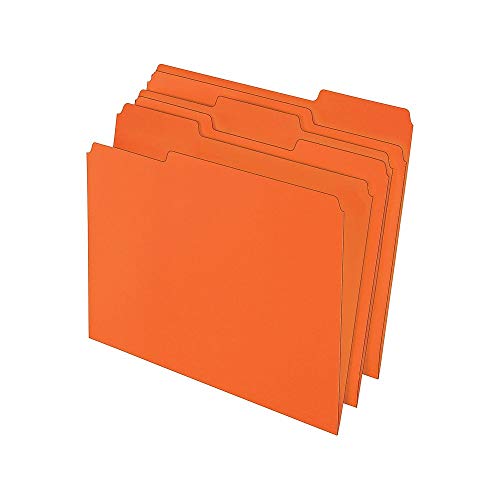 Staples 433680 Top-Tab File Folders 3-Tab Letter Size Orange 100/Box (433680) #TOP1