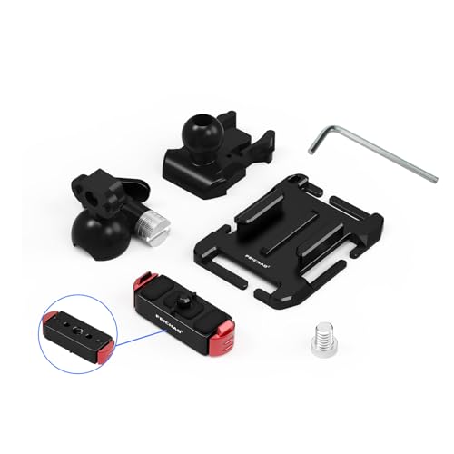 FEICHAO �o�b�N�p�b�N �X�g���b�v �N���b�v �N�C�b�N�����[�X�x�[�X �{�[���w�b�h �g���v���N�����v Osmo Action 6/5�AAce Pro�AHero 13�A�N�V�����J�����ɑΉ� (�N�C�b�N�����[�X�x�[�X�Z�b�g)