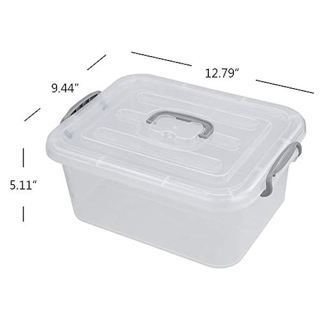 2 Packs Storage Bin with Lid, 8 Liter Plastic Box Set