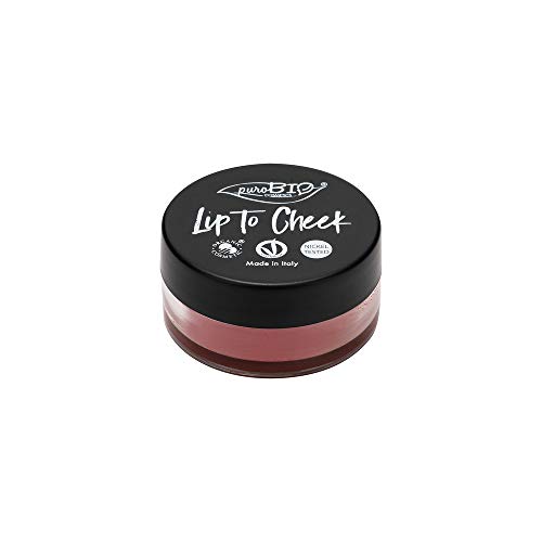 PuroBIO Certified ORGANIC ALL-in-ONE Nourishing Lip to Cheek Cream 03 LITCHI - Blush, Lipstick - with Castor Oil, Cocoa Butter, Calendula. ORGANIC. VEGAN. CRUELTY-FREE.NICKEL TESTED, MADE IN ITALY