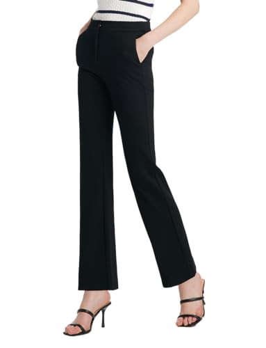 Women Bootcut Dress Pants Business Casual Slim Micro-Flared Work Pants Trousers Pants with Pockets Office Slacks