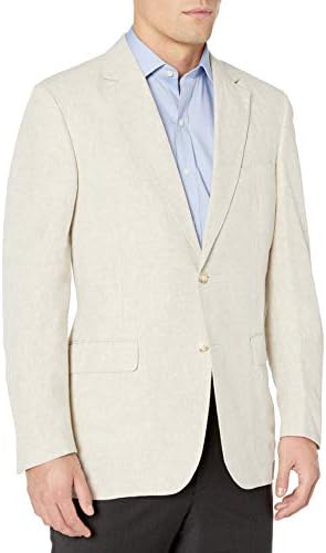 Palm Beach Men's Brock Suit Seprate Jacket, Natural Linen, 46 Regular