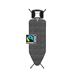 Brabantia - Ironing Board C - Flexible Steam Iron Rest - Adjustable in Height - Non-Slip Rubber Feet - Cotton Cover with Foam Layer - Solid Foldable Unit - Denim Black - 124x45 cm
