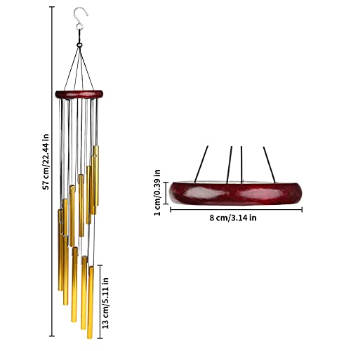 LXQ Wind Chimes Garden Wind Chime with 12 Aluminum Tubes Wind Chimes Outdoor with S Hook Stepped Wind Chimes for Garden, Balcony, LIving Room, Yard, Terrace - Image 3