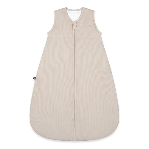 emma & noah Baby Schlafsack 2.5 TOG, Strampelsack für den Herbst und Winter in vielen Farben, Bio-Baumwolle, OEKO-TEX Zertifiziert, Schlafsack für Neugeborene (Essential Beige, 90 cm)