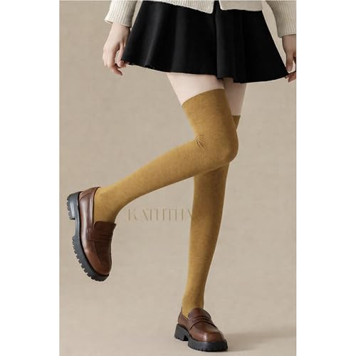 Image of Kaththai Wool Warm Thigh High Socks for Women | Soft & Breathable Knit Thermal Leg Warmers | Versatile Multi-Way Wear, Knee-Length | Winter & Fall Essential