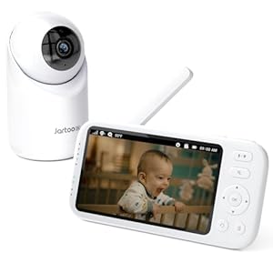 Jartoo 2K Video Baby Monitor with Camera and Audio, 1860ft Long Range Baby Monitor No WiFi 5.5″ FHD Screen ANC Baby Camera Wireless, Feeding Clock, Night Vision, 2-Way Talk, AI Cry Detect, 6000mAh