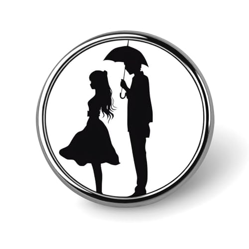 Aluminium Alloy Round Badge Brooch Pins for Men Anime Lovers Silhouette Brooches Elegant Pin for Women Fashion Button Badges Brooch Badge for Hats Jackets Shirts