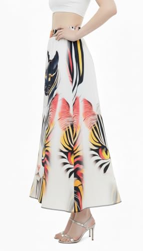 Image of VAGISHA Women's 4-Metre Flared Long Skirt | Skirts for Women Long Length | Long Skirts for Girls | Ethnic & Boho Printed Wear with Elastic Waist | Perfect for Party, Festive & Casual Look