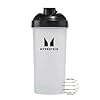 Myprotein Botella mezcladora de 600 ml, color negro y transparente, con bola mezclada, batidos de proteínas suaves, mezclas de proteínas, batido para llevar, batidos de proteínas sin grumos, sin olor