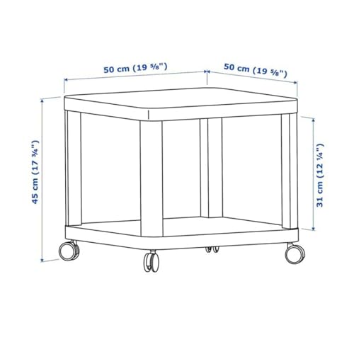 Mesa auxiliar móvil con ruedas mesa de centro de 2 capas compacta 4