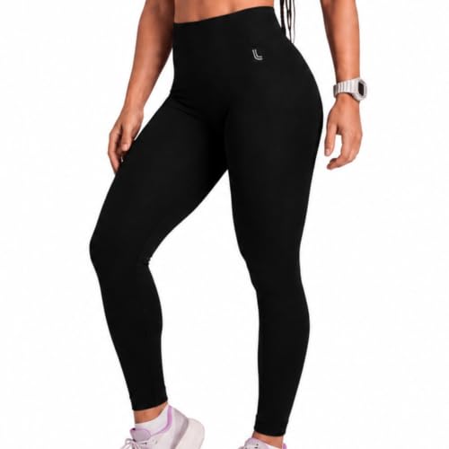 LUPO Calça Legging Sport Basic Em Poliamida Esportiva Sem Costura, Preto, M