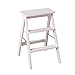 Treppenhocker, 3 Stufen, zusammenklappbar, für Küche und Haushalt, 100 kg, Weiß